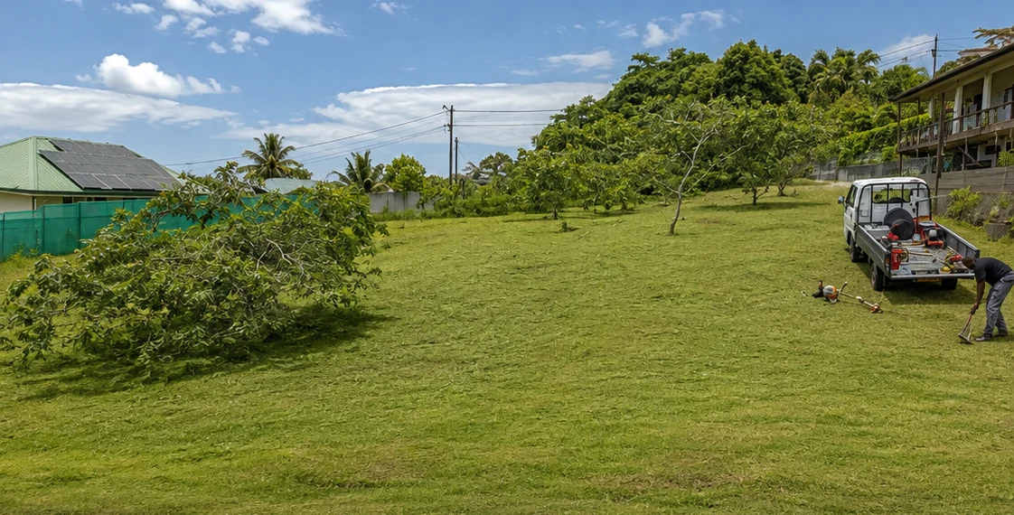 Terrain après l’intervention de Tahiti Rénov Jardin